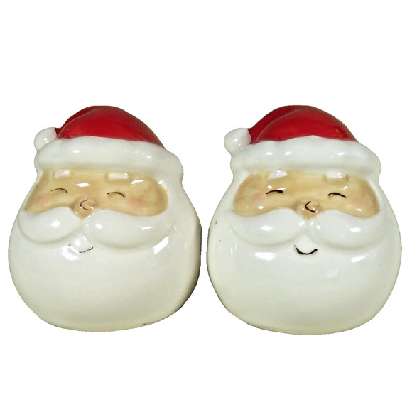 Christmas Santa Claus Salt Pepper Shakers 2.5" Red and White Holiday Table Décor - Picture 1 of 10